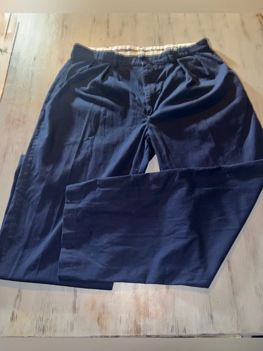 Polo Golf Ralph Lauren Navy Pleated Chino Pants 38x30 Cotton Classic Golf